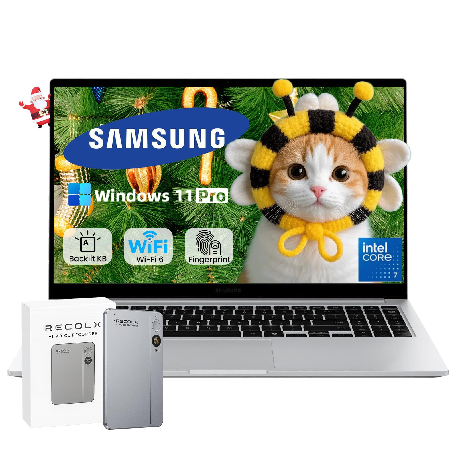 Galaxy Book4 Business Laptop - 15.6" FHD LED Display, AI Copilot PC, Intel 10-Core 7 150U, Fingerprint Reader, Backlit Keyboard, Win 11 Pro, w/RECOLEX AI Voice Recorder (16GB RAM | 2TB SSD)