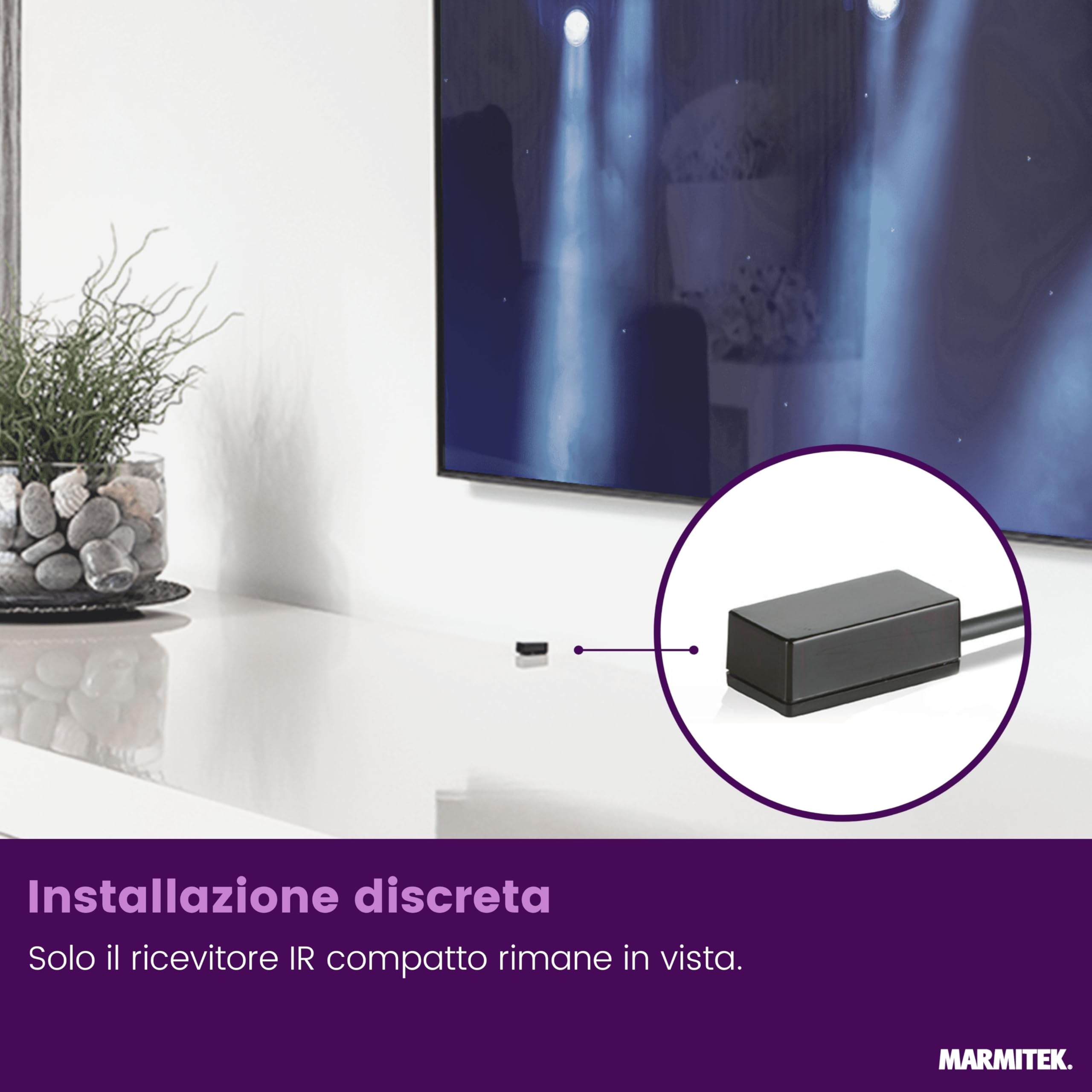 Ripetitore Infrarossi - Marmitek Invisible Control 6 XTRA - Funzionamento dei Dispositivi in ​​un Armadio Chiuso - Compatibile Con Tutti i Decoder TV Europei - Ricevitore Extra Piccolo - LED Blaster | Ripetitore IR per dispositivi nel mobile, 2 LED blaste