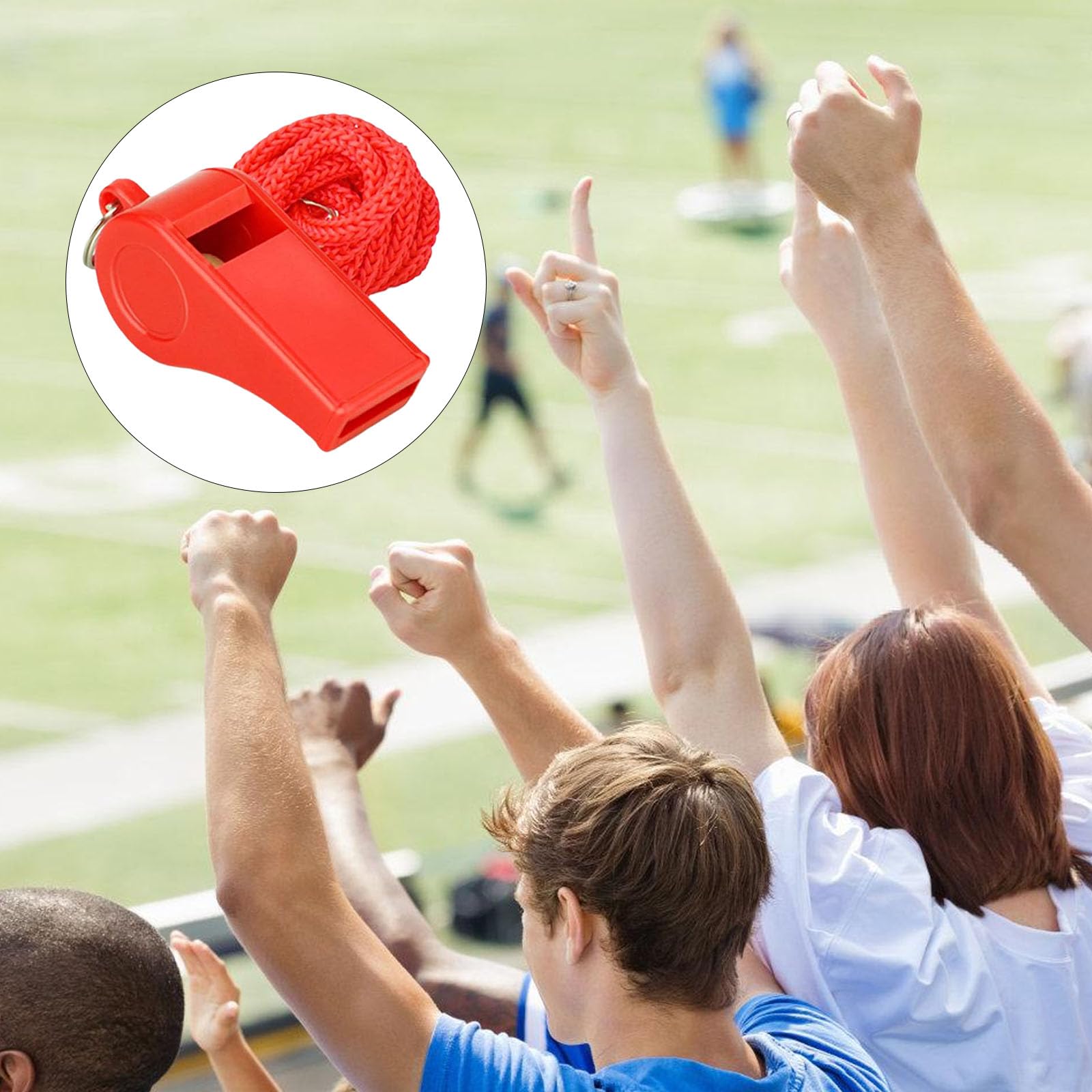 50 Stück Kunststoff Sportpfeifen mit Umhängeband, lauter, knackiger Klang, Fußball Schiedsrichterpfeifen für Trainer, Schiedsrichter Sportpfeifen