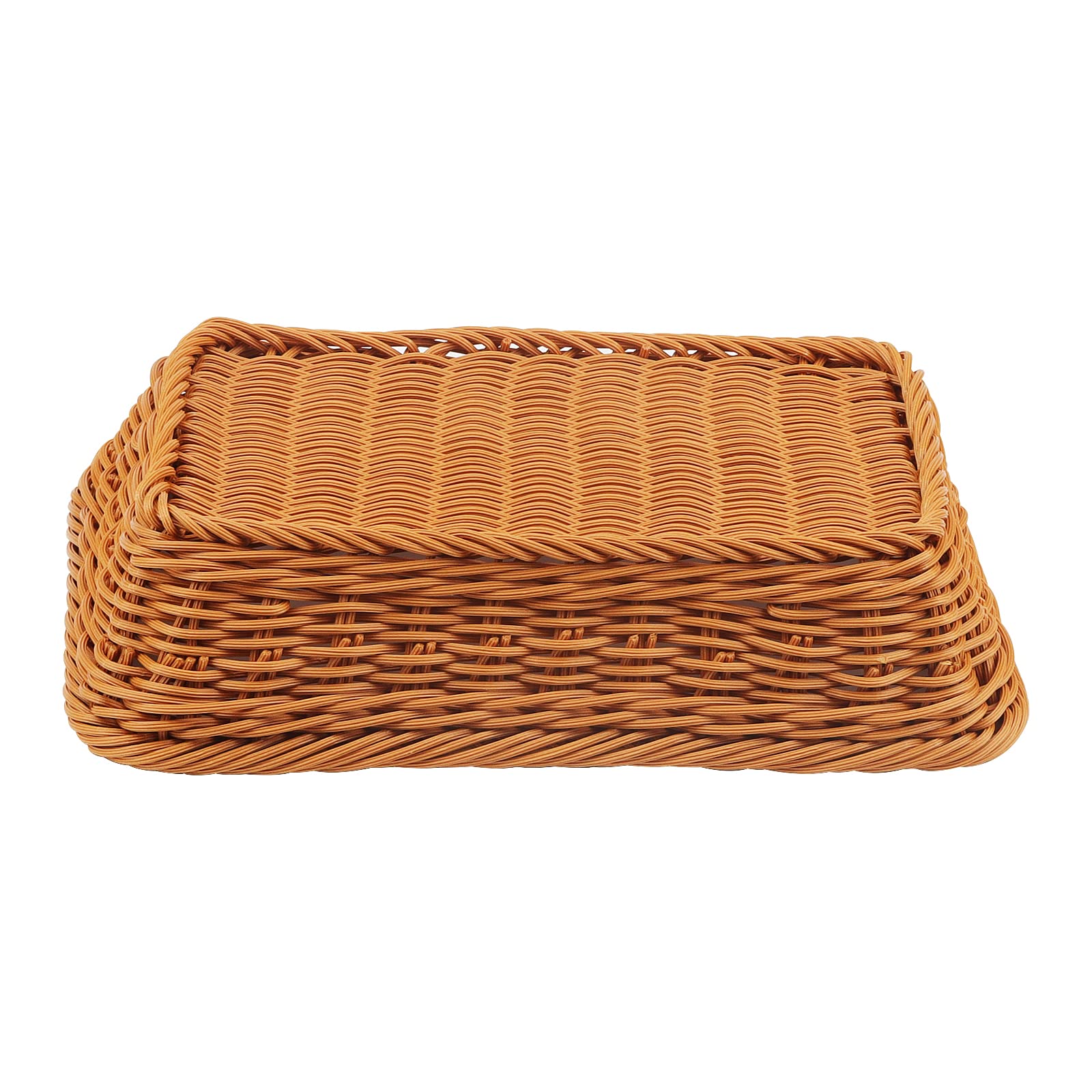 2 Cestini In Vimini Sintetico 40x30x8 Cm - Per Pane, Frutta, Oggetti Per Casa - Foto 2