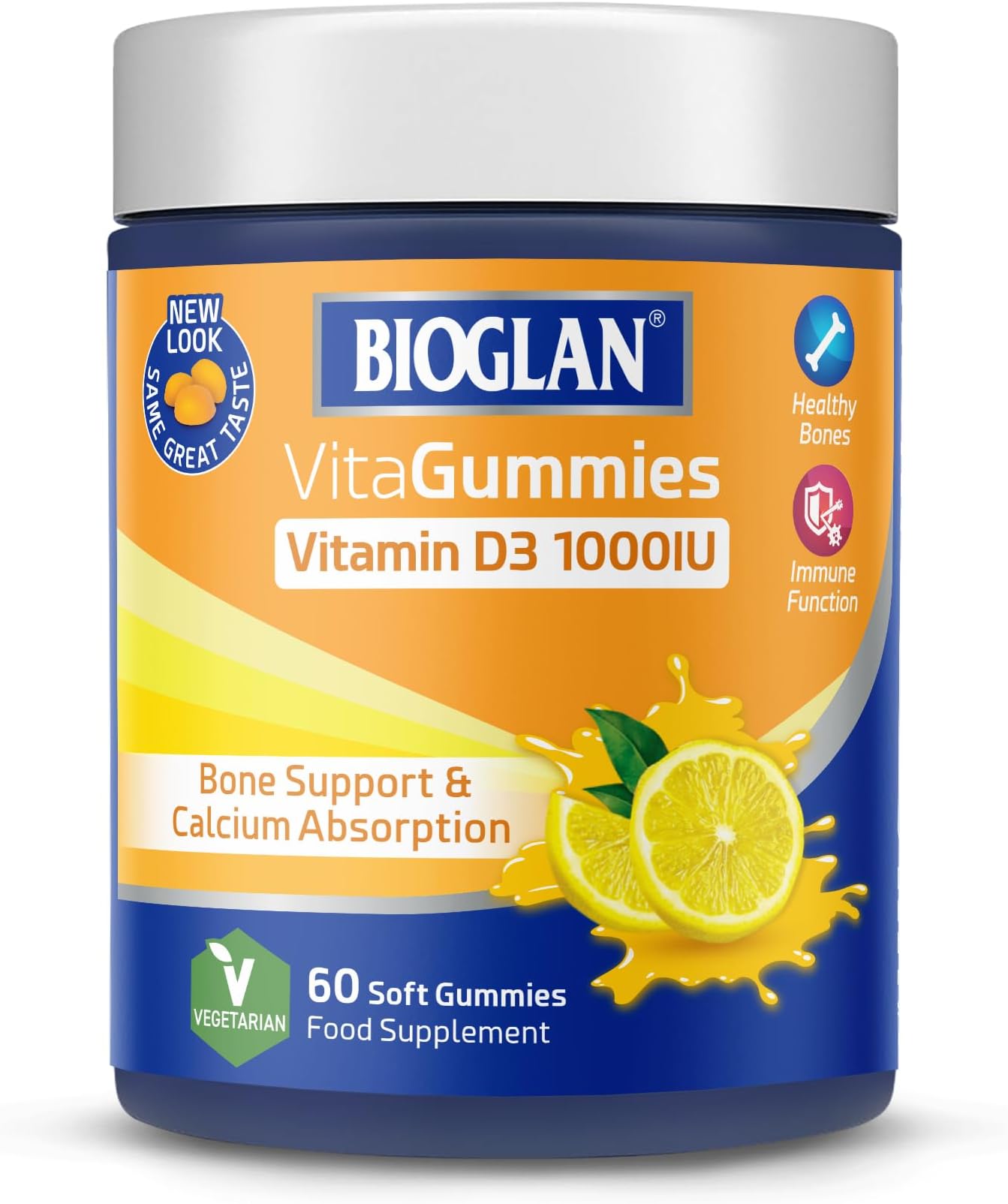VitaGummies Vitamin D3 Supplements | 60 Vegetarian-Friendly, Lemon-Flavored Gummies | Boost Bone & Immune Strength