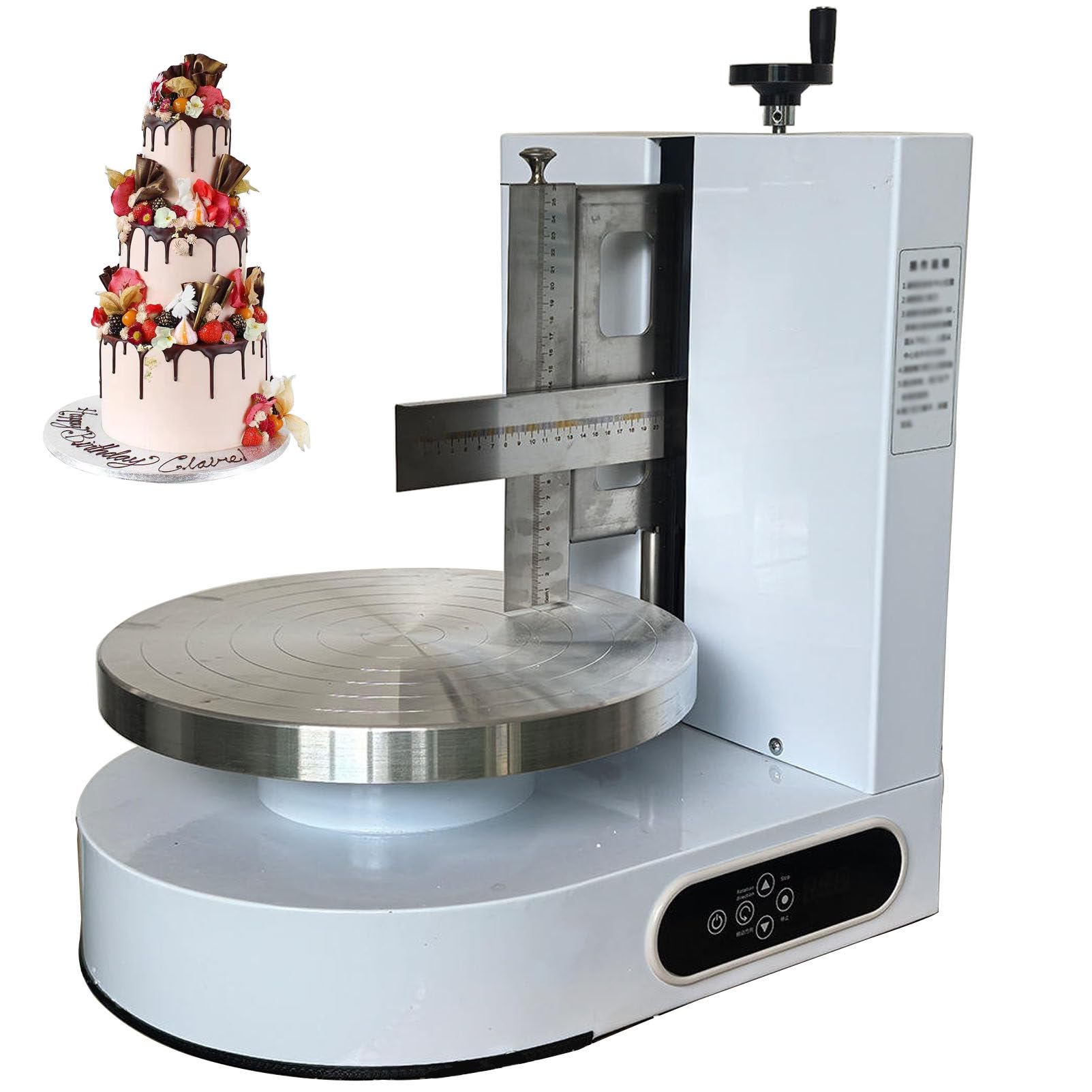 Macchina per decorare torte con altezza regolabile e raschietto graduato per cottura professionale