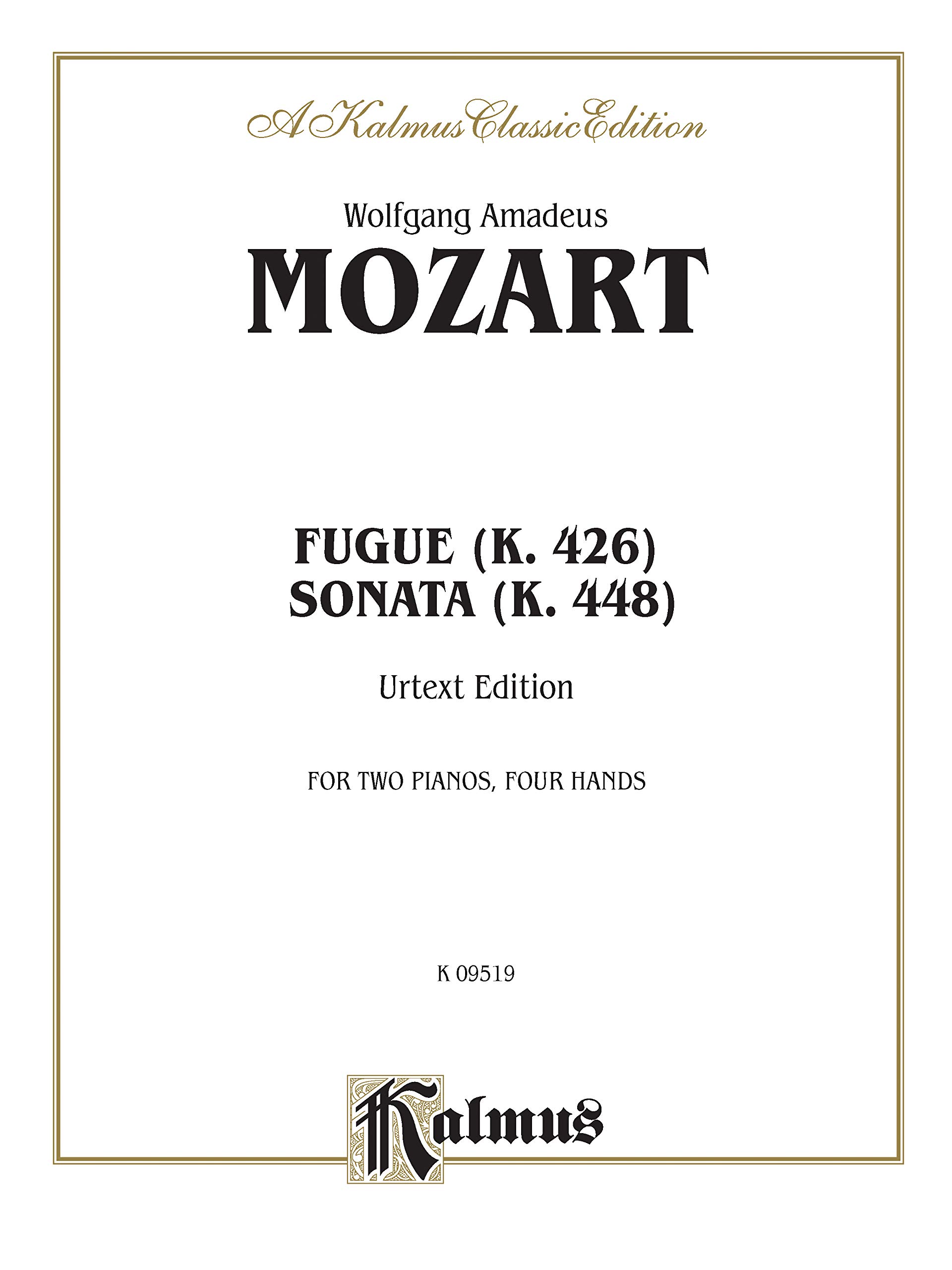 Fugue K. 426 and Sonata K. 448 original Urtext partition de musique pour deux pianos
