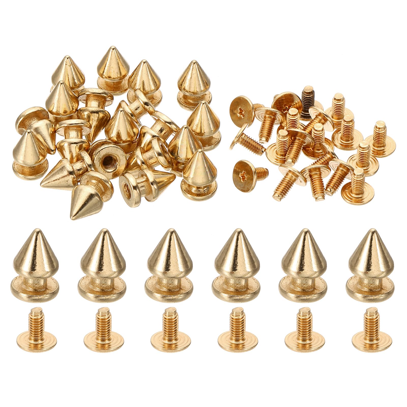 PATIKIL 12mm Studs for Clothing 20 Sets Studs and Spikes Leather Rivets Cone Spikes Metal Screw Studs for Clothing Leather Crafts Fabric Shoes Punk Bag Leathercraft