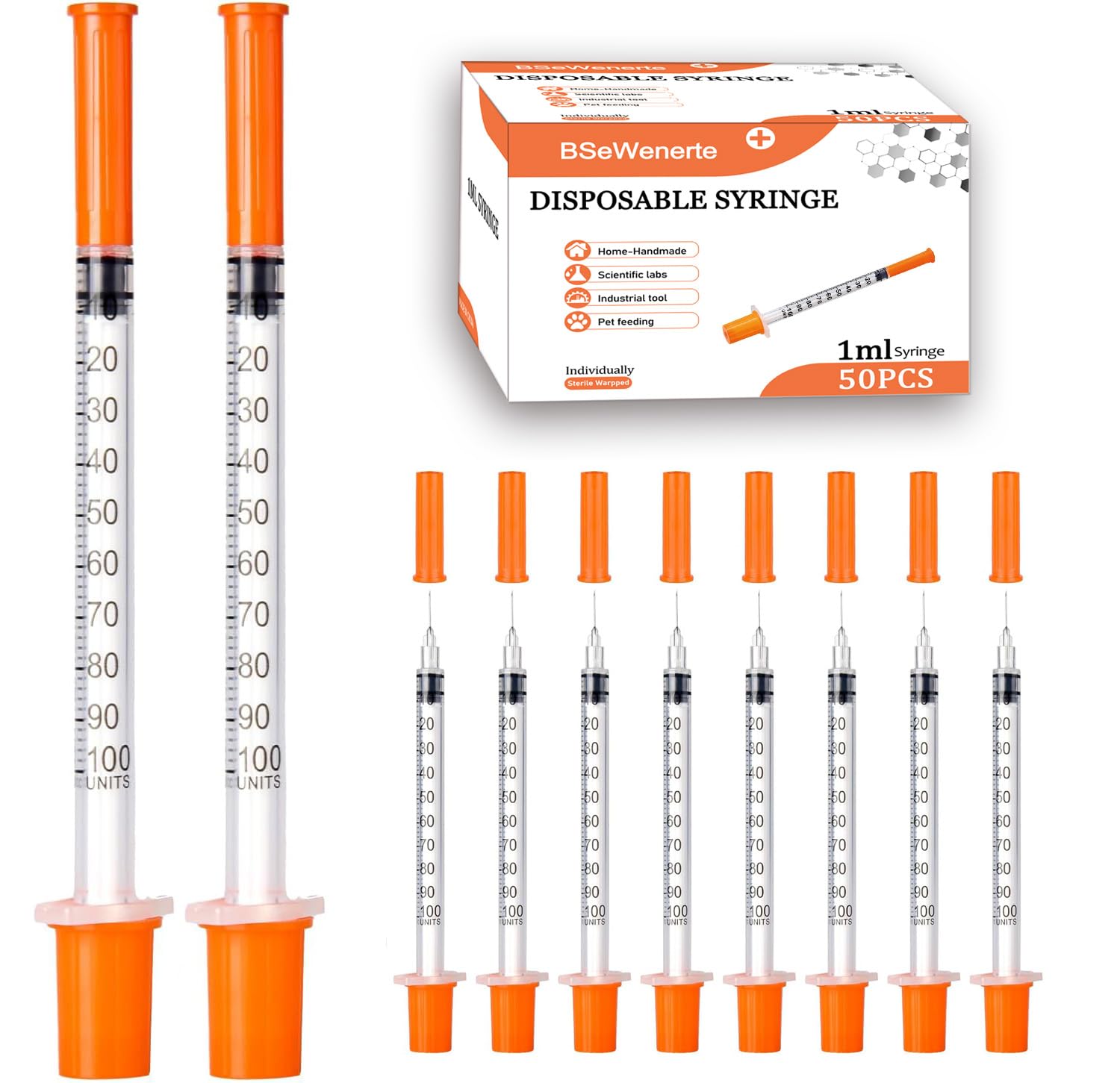 50 Pack 3ml/cc Disposable Luer Lock Lab Syringes with 25Ga 1.0 Inch Needle — Amazon image 10