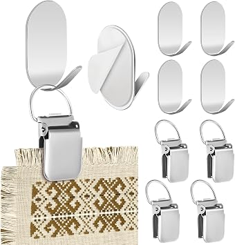 Yaocom 4 Set Tapestry Wall Hanging Clips Self Adhesive for Carpet Display