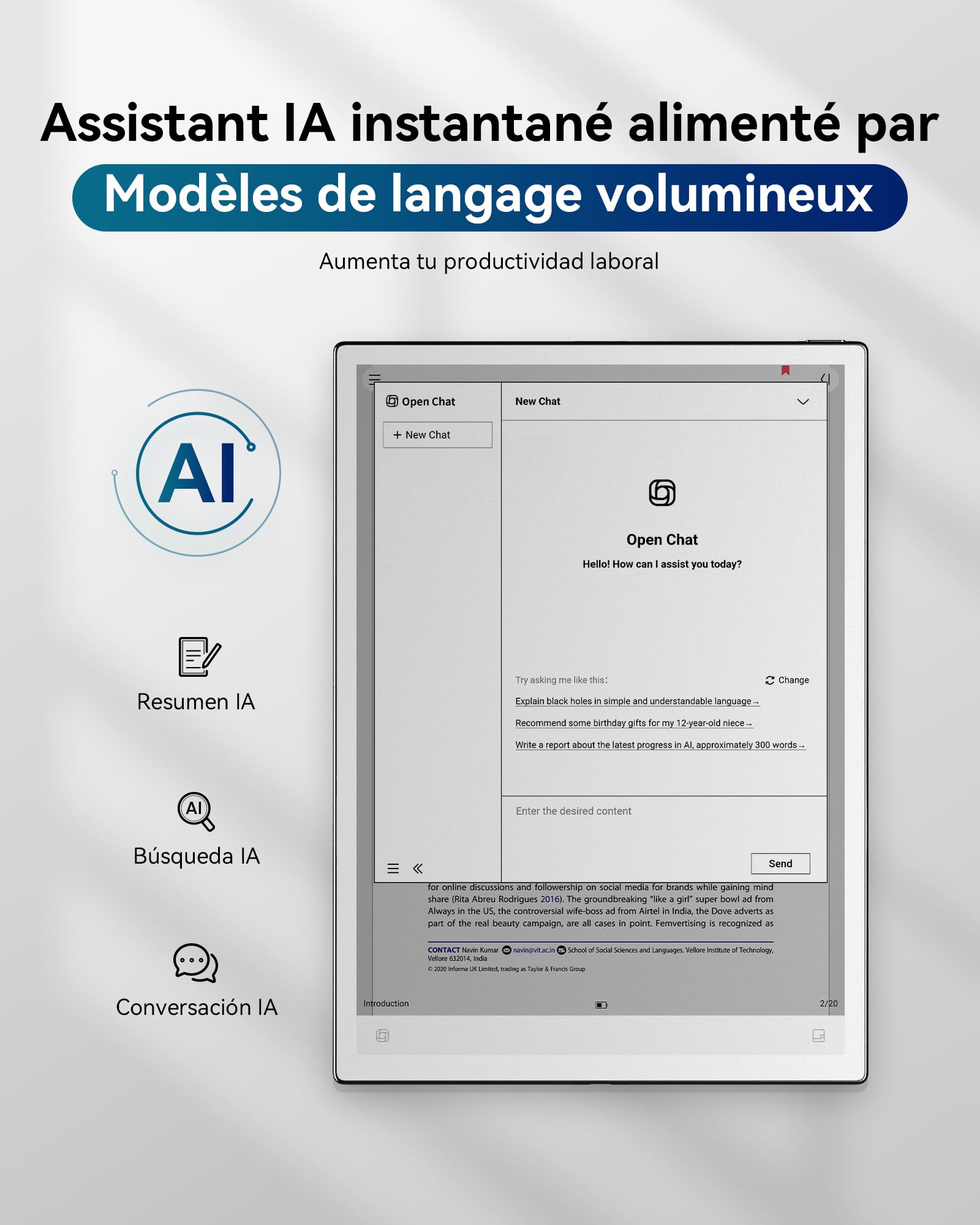 iFLYTEK AINOTE 2 10.65" Papier Tablette de Prise de Notes IA pour Réunions Ultra-Mince 4.2 mm Bloc-Notes Numérique avec Voix-Texte Transcription 16 Langues Écriture Manuscrite-Texte (Stylet Inclus)