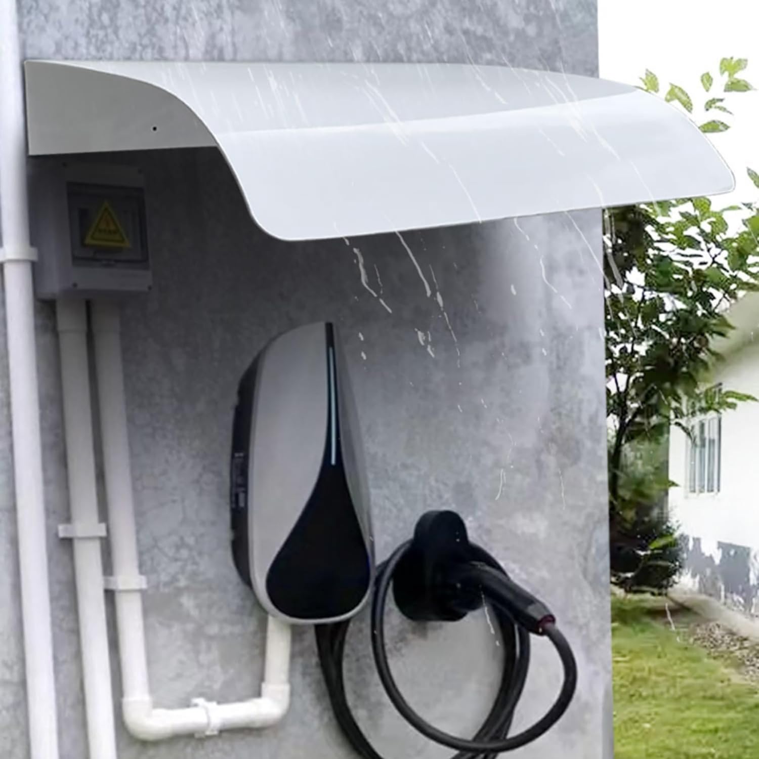 Small Awning for Door Entrance, Wall-mounted rain shield, Portable outdoor awning, Vehicle charging pile rain shield, Multifunctional Invisible Window Awning, for Garden, front door and Patio(50*33cm/