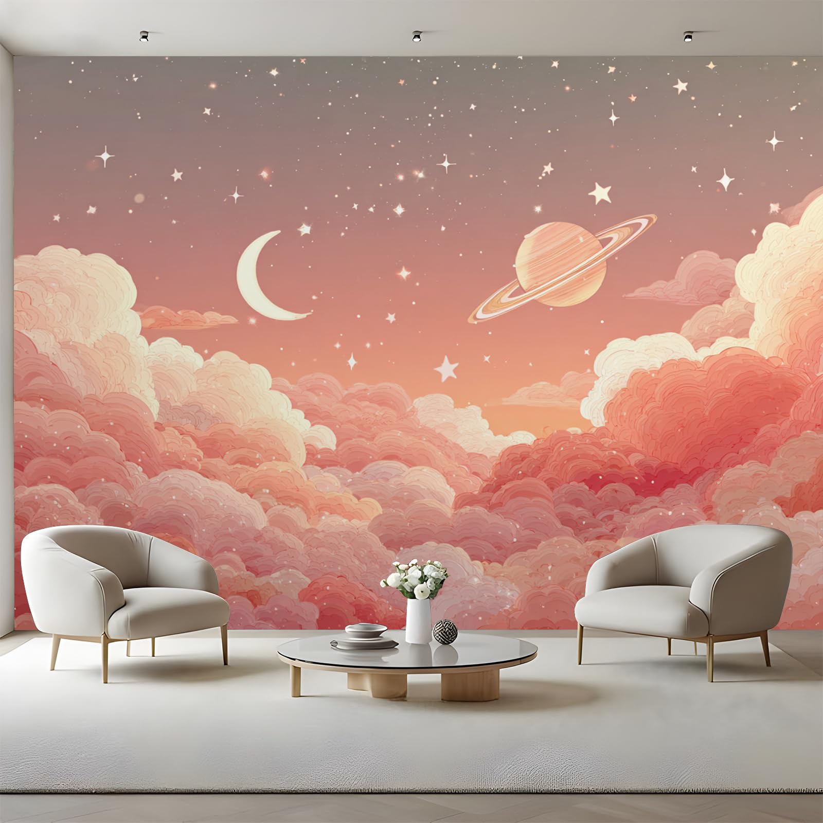 Papier peint panoramique nuages pour chambre d'enfant de rêve