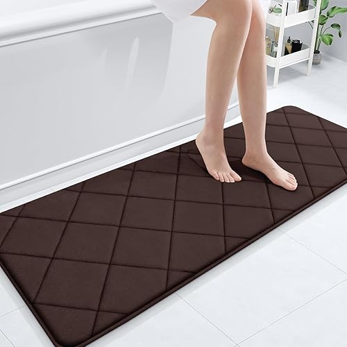 Miniatura 159 de OLANLY Tapete de baño de espuma viscoelástica de 24 x 16 pulgadas, ultra suave y absorbente, lavable a máquina, cómodo tapete de baño para suelo de
