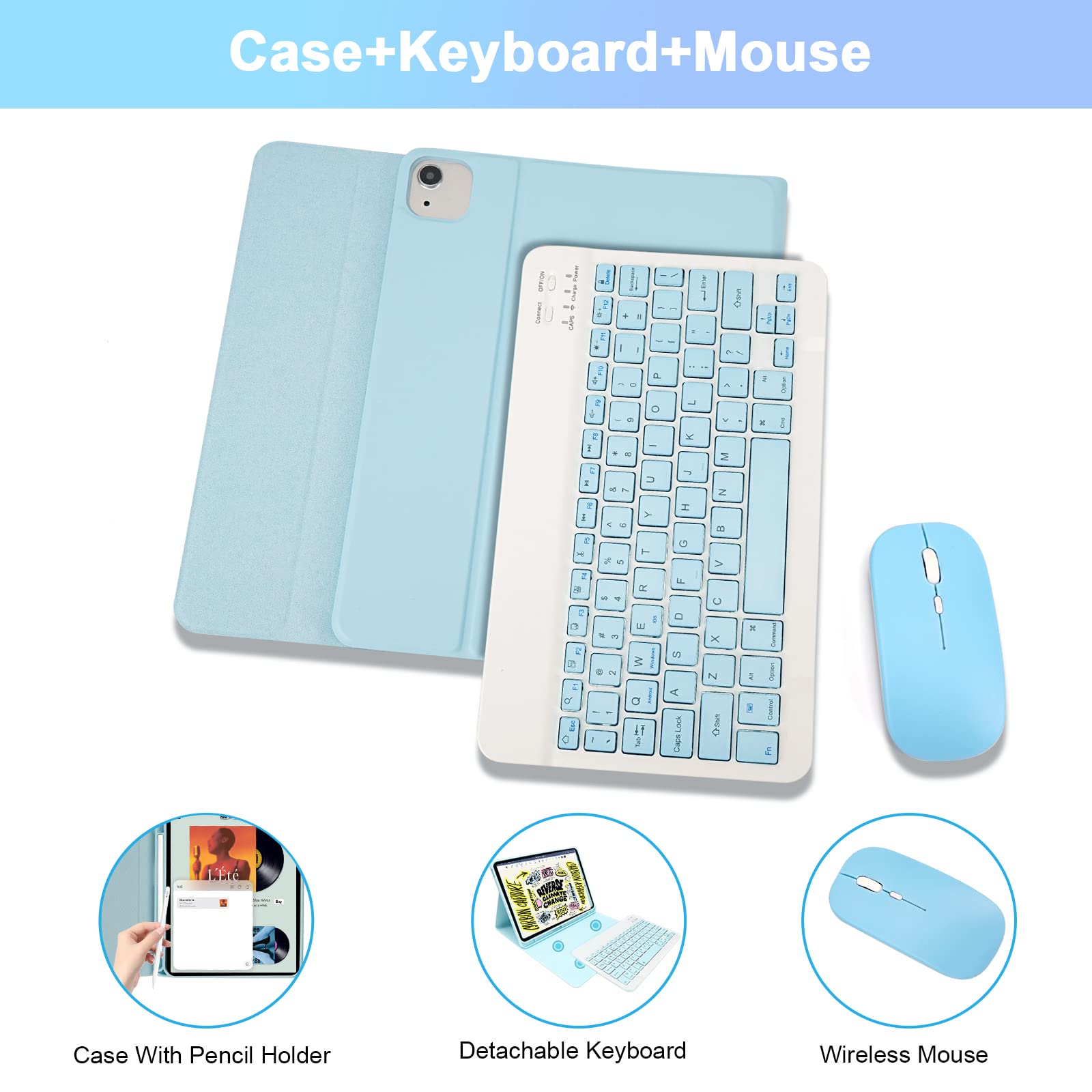 Amazon.com: LAMA Wireless Keyboard Case with Mouse for iPad Air