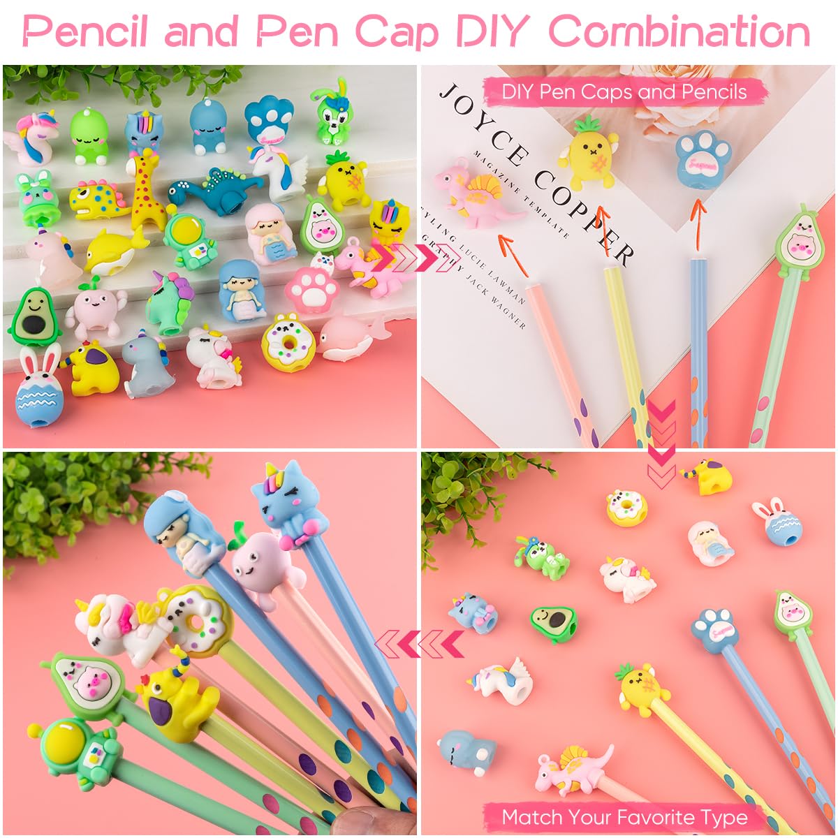 30 Lapices Regalos Cumpleaños Niños Colegio y 30 Pegatinas Infantiles | Set 60 - 3D Pegatinas Niños y Lapices de Dibujos Animados | Detalles Cumpleaños niños