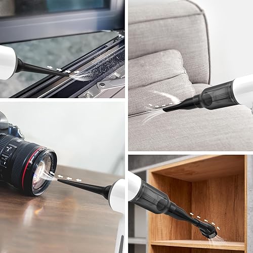 Miniatura 5 de Aspiradora inalámbrica, mini plumero de aire, aspiradora de mano portátil, 3 en 1 de uso en seco y soplador de aire para cocina, succión de 6500 PA,