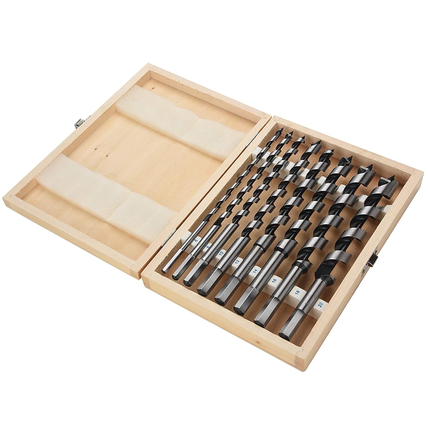 Auger Drill Bit Set Wood Hex Auger Wood Drill Bit Carbon Steel 8Pc