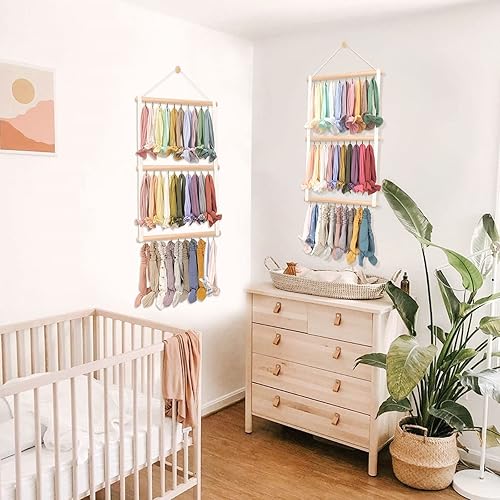 Miniatura 6 de POVETIRE Soporte para diadema organizador de bandas para la cabeza para niñas, lazos para el cabello, diademas para bebés, accesorios para el