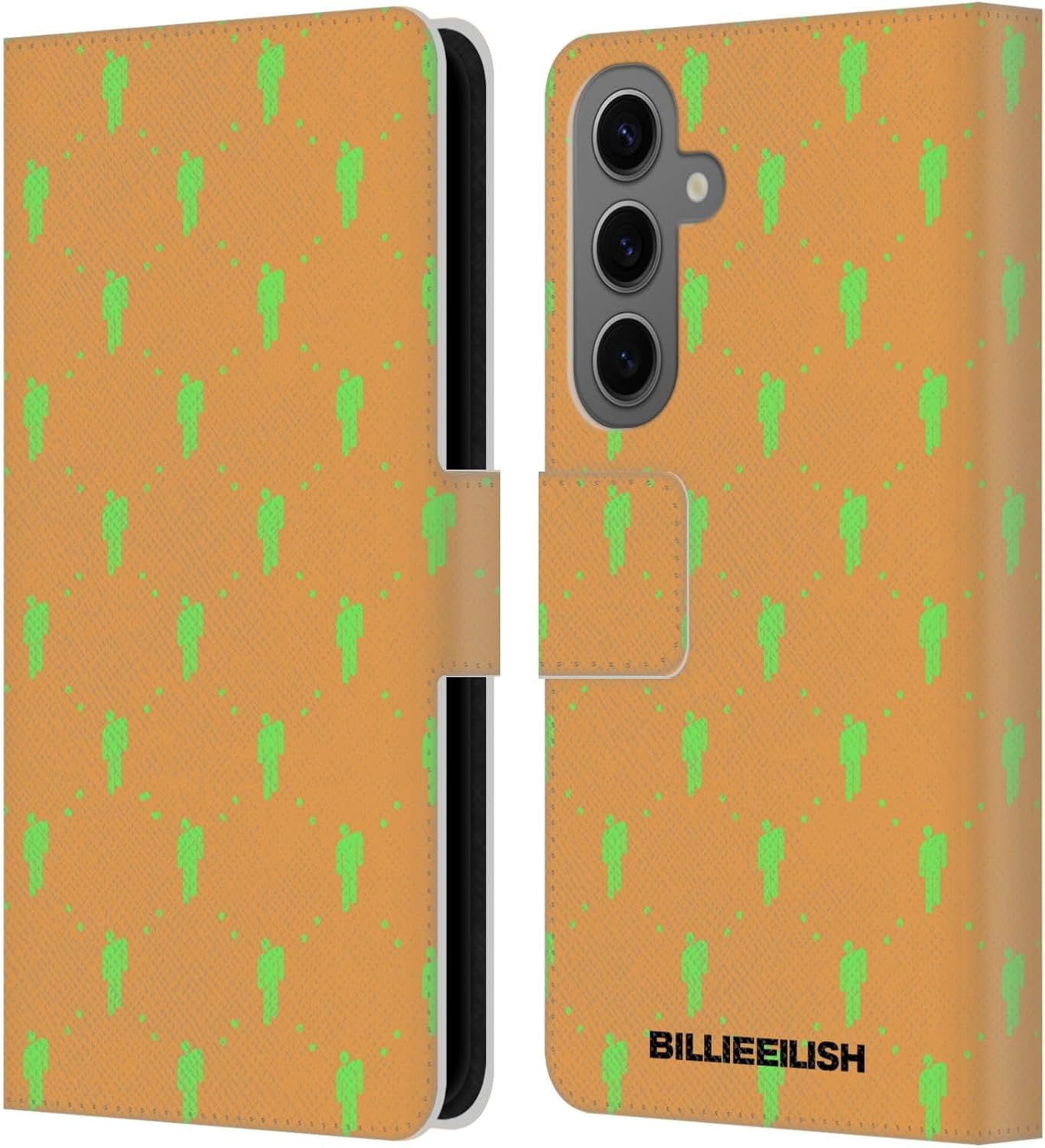 Head Case Designs Officially Licensed Billie Eilish Blohsh Pattern Key Art Leather Wallet Case Compatible with Samsung Galaxy S25