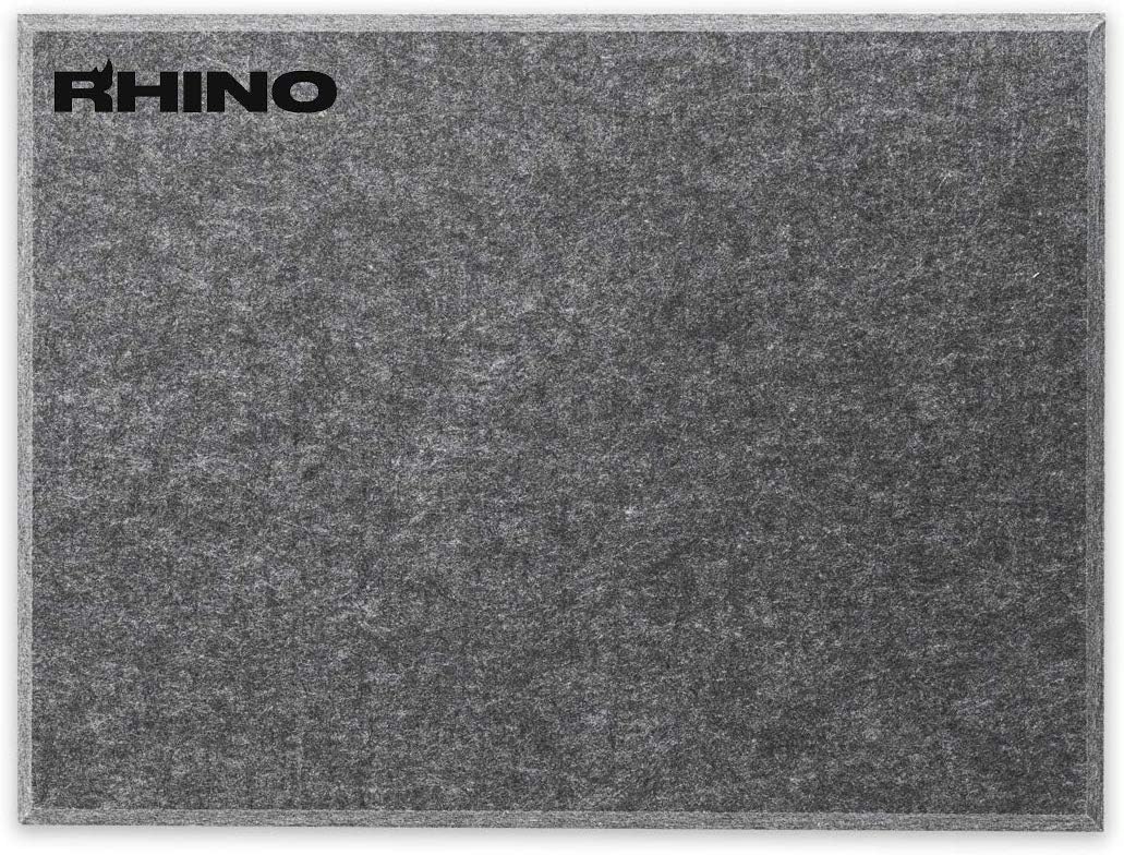 Rhino Acoustic Absorption Panel 16" x 12" x 0.4" NRC Sound Proof Padding for Echo Bass Isolation Dark Gray 6 Pieces Beveled Edge for Wall Decoration and Acoustic Treatment