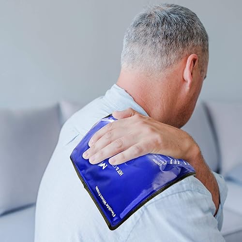 Miniatura 5 de Medvice Bolsa de hielo reutilizable para lesiones  para cadera, hombro, rodilla, espalda, compresa caliente y fría para dolor, hinchazón, moretones,