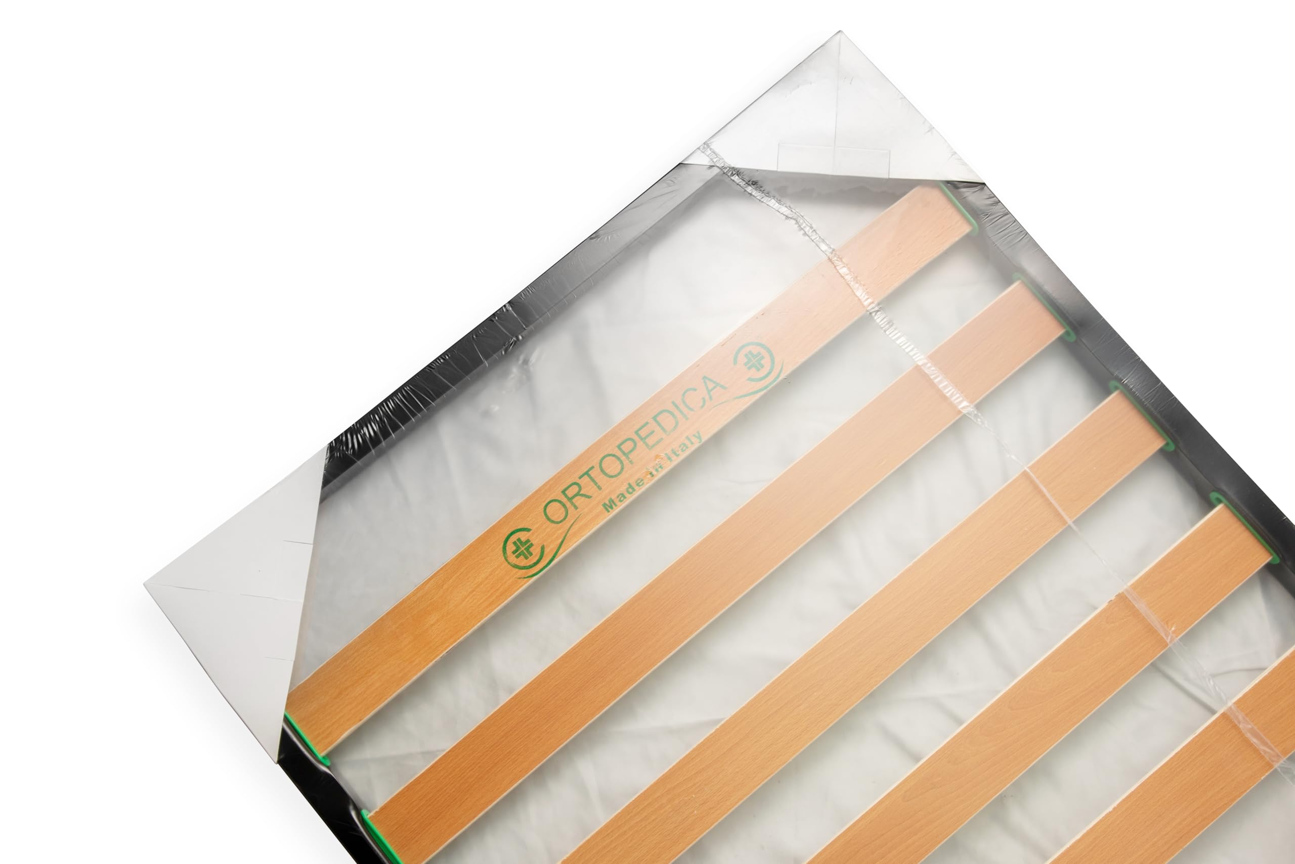Bed Store SISTEMI RIPOSO Rete a Doghe Strette 80x180 Singola in Legno di Betulla con 4 Piedi in Ferro Ortopedica Resistente
