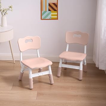 GITAWUSA Adjustable Kids Chair, 3 Level Height Adjustable Child Chair, Toddler Chairs for Children Boys Girls Age 2-8, Child Seat Set Suitable for Home Family Classroom Nursery Indoor Use 2-Pack