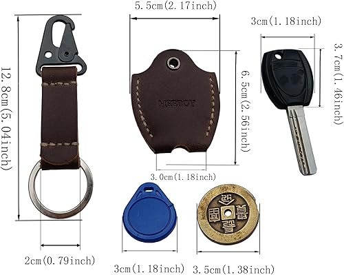 Miniatura 2 de MEEBOY handmade leather car key sleeve for broken key car key cover for men and women (Coffee)
