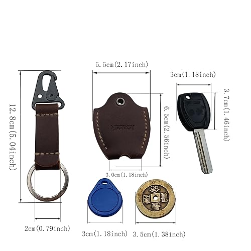 Miniatura 2 de MEEBOY handmade leather car key sleeve for broken key car key cover for men and women (Coffee)