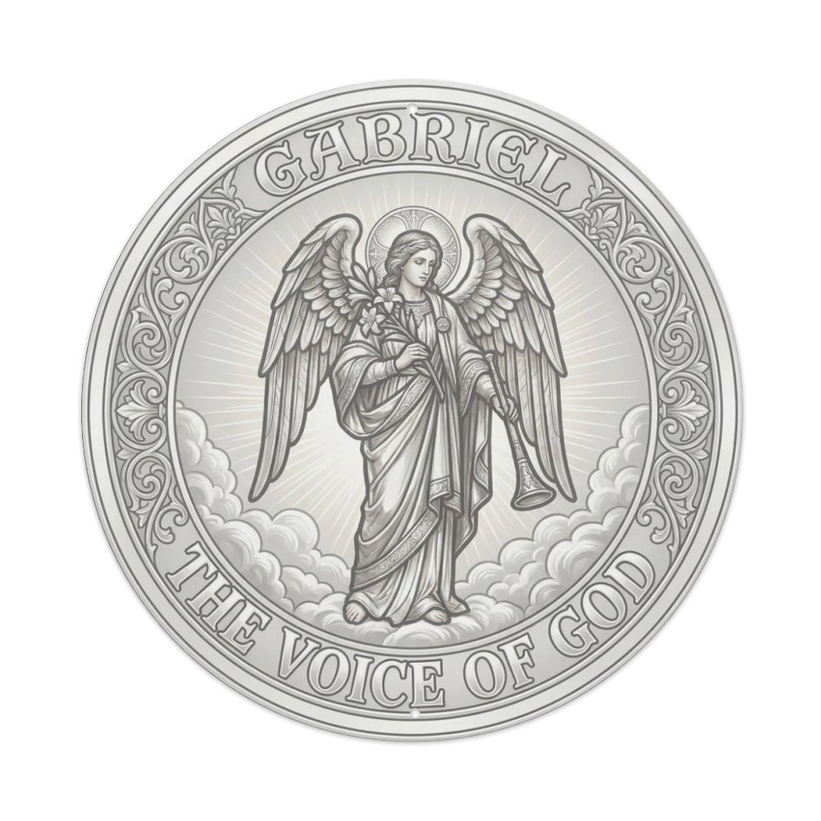Archangel Gabriel The Voice of God Herald Metal Tin Sign