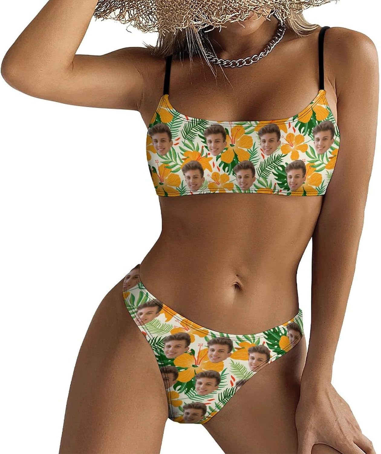Personalized Face Bikini Set for Women, Funny Custom Bride Swimsuit, Bikini Swimwear for Summer Holiday Bachelorette Party