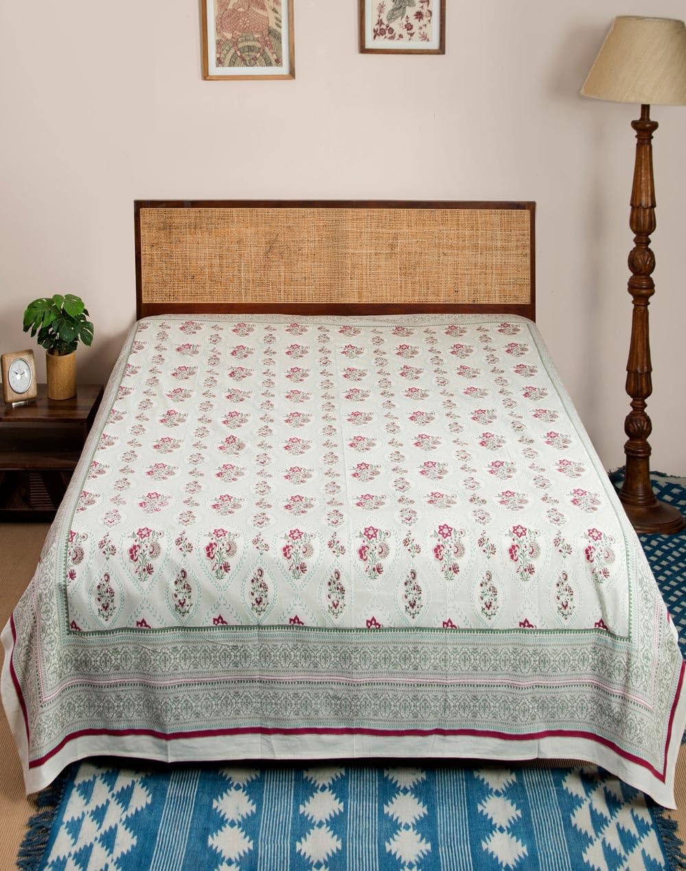 Fabindia Gulbagh Hand Block Printed Cotton Bed Cover-picture-20
