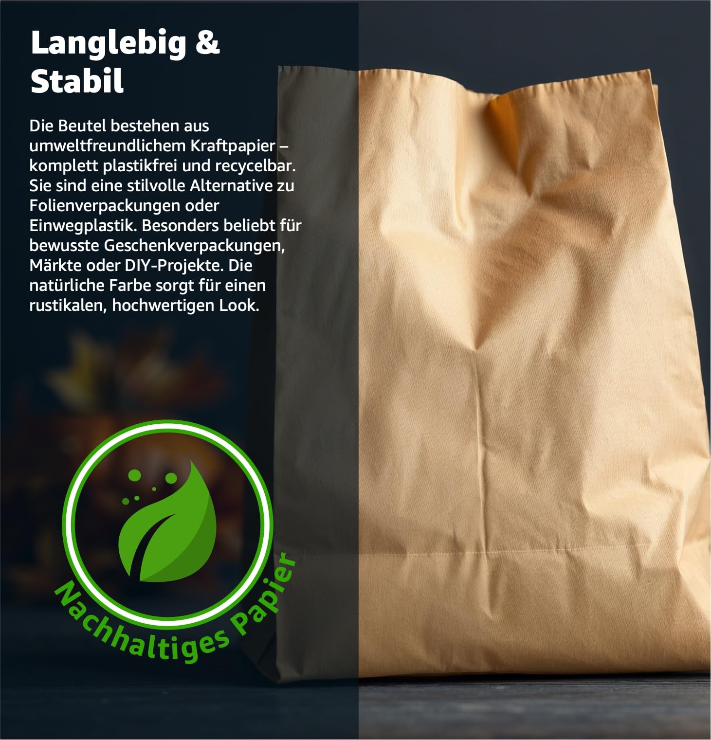 210 x 140 mm Kraft Paper Mini/Small Paper Bags Packaging Kraft Paper Bread Gift Popcorn Cross Bottom Bags 50 x Tüten - Image 3