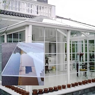 Polycarbonate roof Panels, Balcony Sunshade and Light-transmitting Panels, Resistant to Ultraviolet Rays and Aging(6 x 9.8ft)