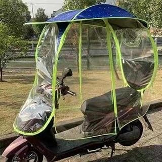 MGHRUEWH Parasol Universal Totalmente Cerrado para Motocicleta Eléctrica - Paraguas Plegable Impermeable para Scooter - Toldo para Scooter De Movilidad,Azul,C