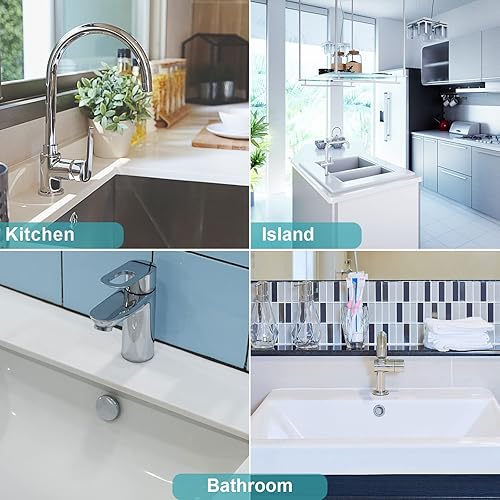 Miniatura 8 de Protector contra salpicaduras de fregadero de 30 pulgadas, alfombrilla para grifo de fregadero, protector contra salpicaduras de grifo más largo,
