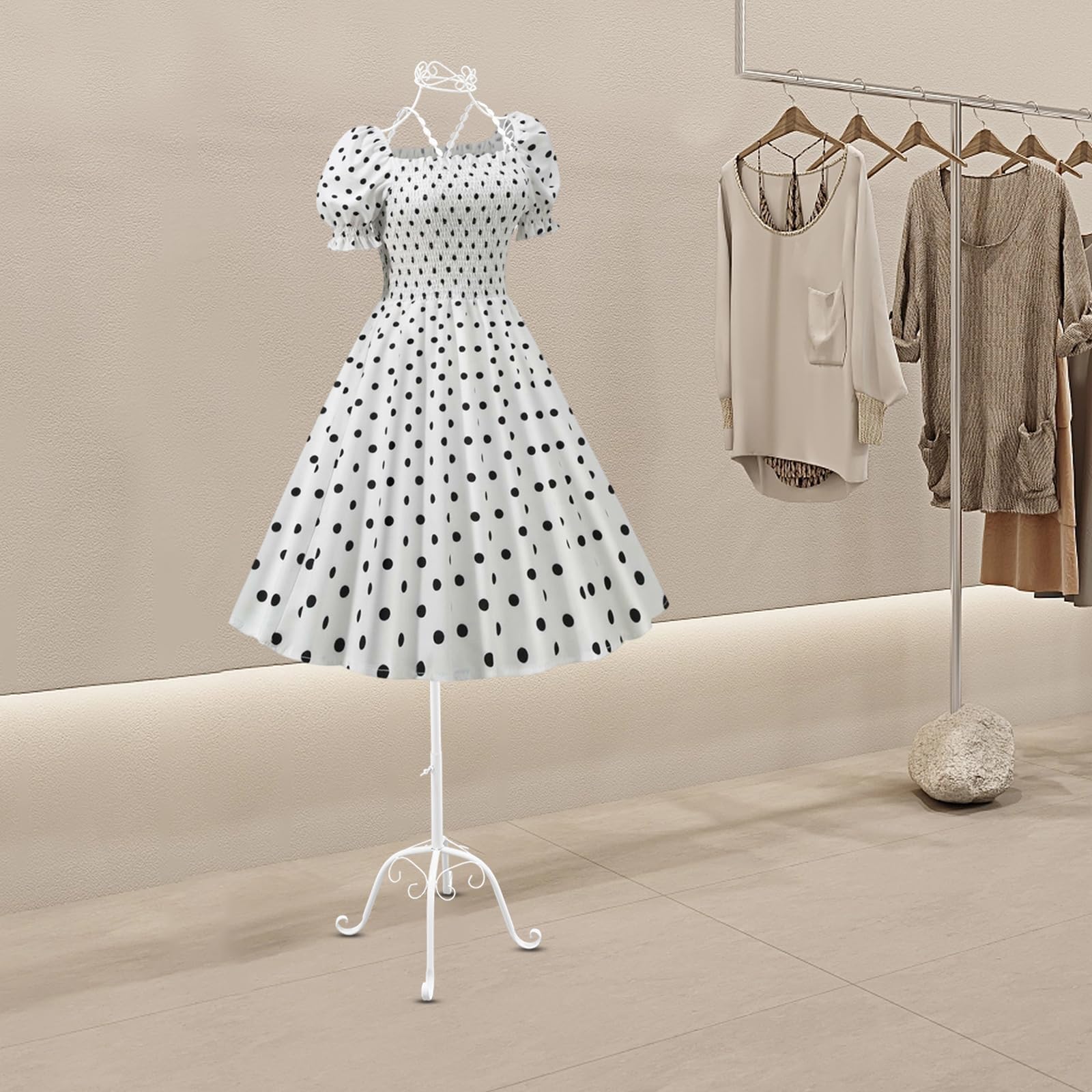 Manichino da sartoria, manichino da donna, per moda da donna, regolabile in altezza (58 pollici), supporto in metallo bianco con 4 piedini, per costumi da bagno e lingerie