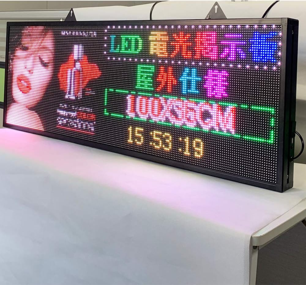 気質アップ 横縦両用防水室外タイプー超薄超高輝度カラー6mmピッチ Led電光掲示板100 23cm動画表示オケ 日本語入力簡単 どのサイズでも注文できます オーダー看板 Labelians Fr