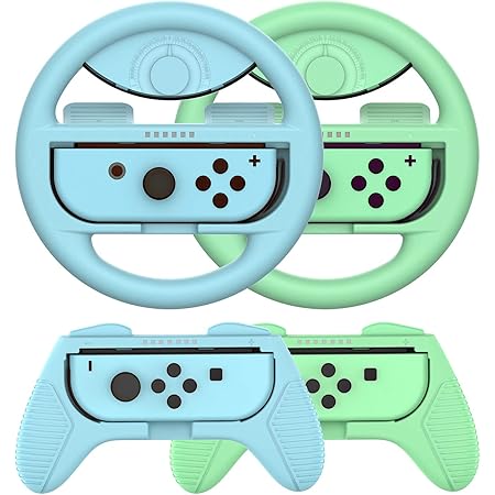 Amazon Co Jp Joy Conハンドル マリオカート8 デラックス Switch ジョイコンハンドル コントローラー あつ森カラー ４点セット Momen 家電 カメラ