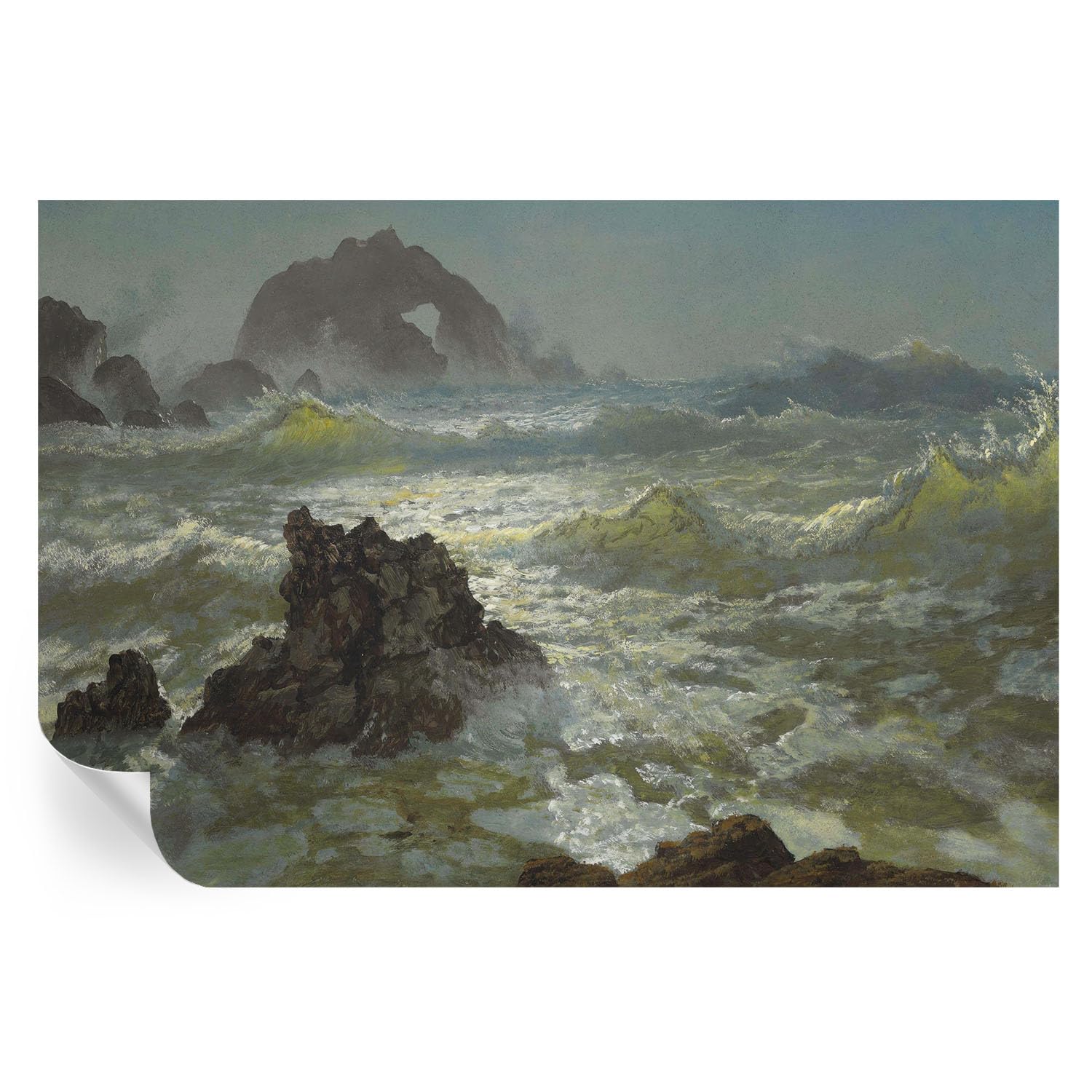 Papel pintado mar tempestuoso autoadhesivo de 104x70 cm para renovación de paredes