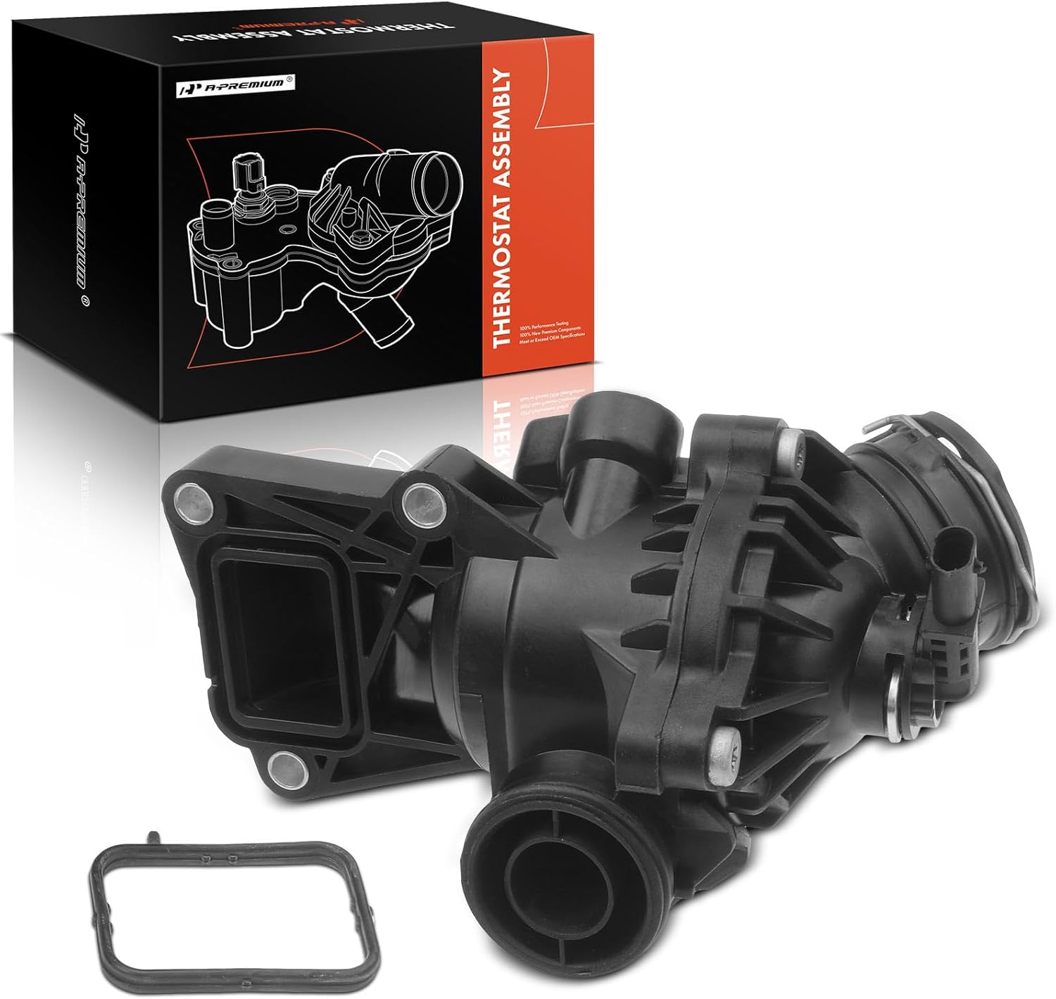 A-Premium Engine Coolant Thermostat Housing Assembly with Gasket Compatible with Mercedes-Benz C300 C350 CLS400 GLE350 GLK350 ML350 R350 SLK350 3.5L