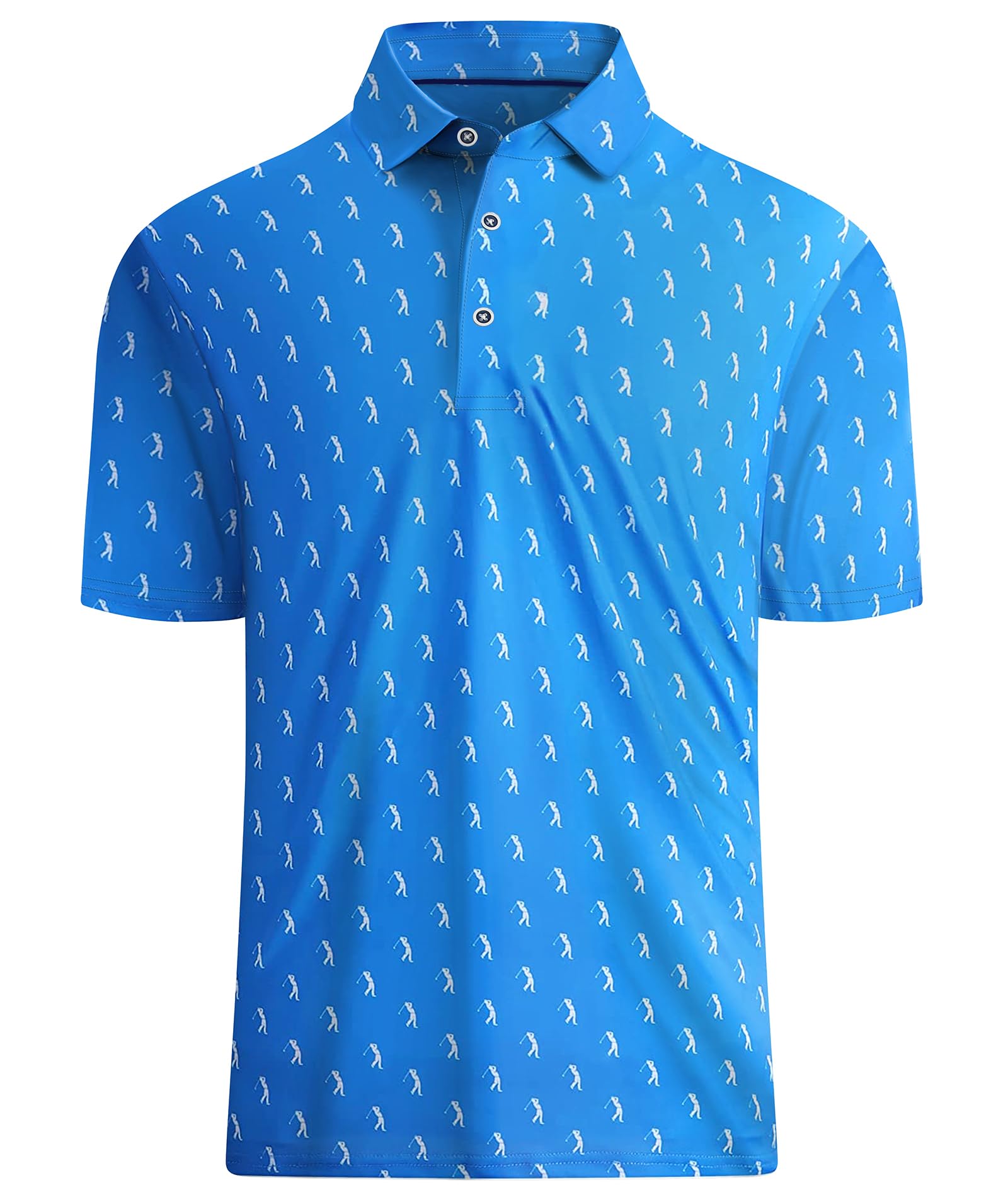 Mens Golf Shirts Short Sleeve Moisture Wicking Dry Fit Performance Athletic Polo Shirt