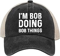 Vista 8 de Im Bob Doing Bob Things - Sombrero de camionero para hombre, sombrero de malla vintage para verano