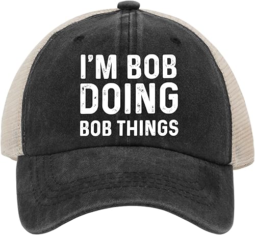 Miniatura 8 de Im Bob Doing Bob Things - Sombrero de camionero para hombre, sombrero de malla vintage para verano