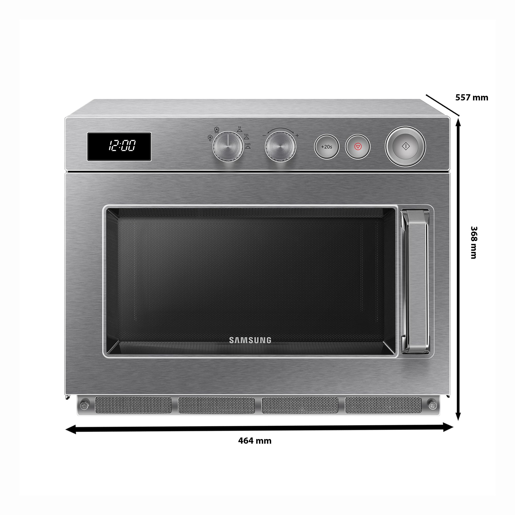 Saro - Samsung MJ2651 Microwave Oven for Restoration, 26 L, 1500 W, 5 Power Levels, Stainless Steel/Ceramic, Rotary Button, Digital Time Display, Stackable, 230 V