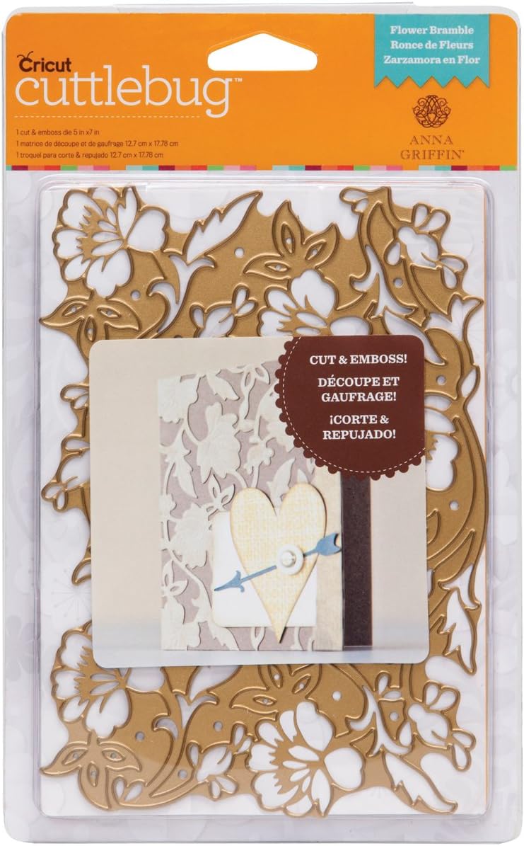 Cuttlebug 5''X7'' Cut & Emboss Die by Anna Griffin-Flower Bramble Cuttlebug 5''X7'' Cut & Emboss Di
