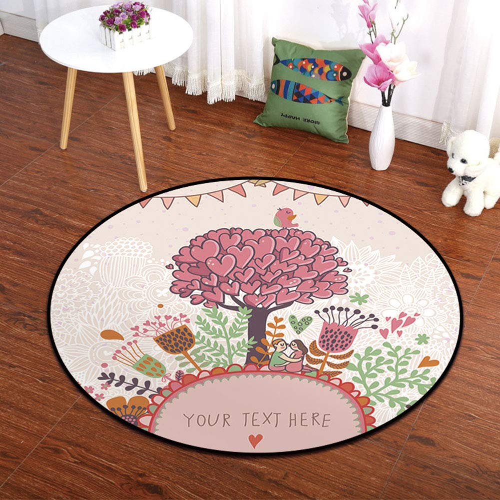 Tapis rampant enfants doux tapis rond 120cm éveil bébé motif cartoon animal