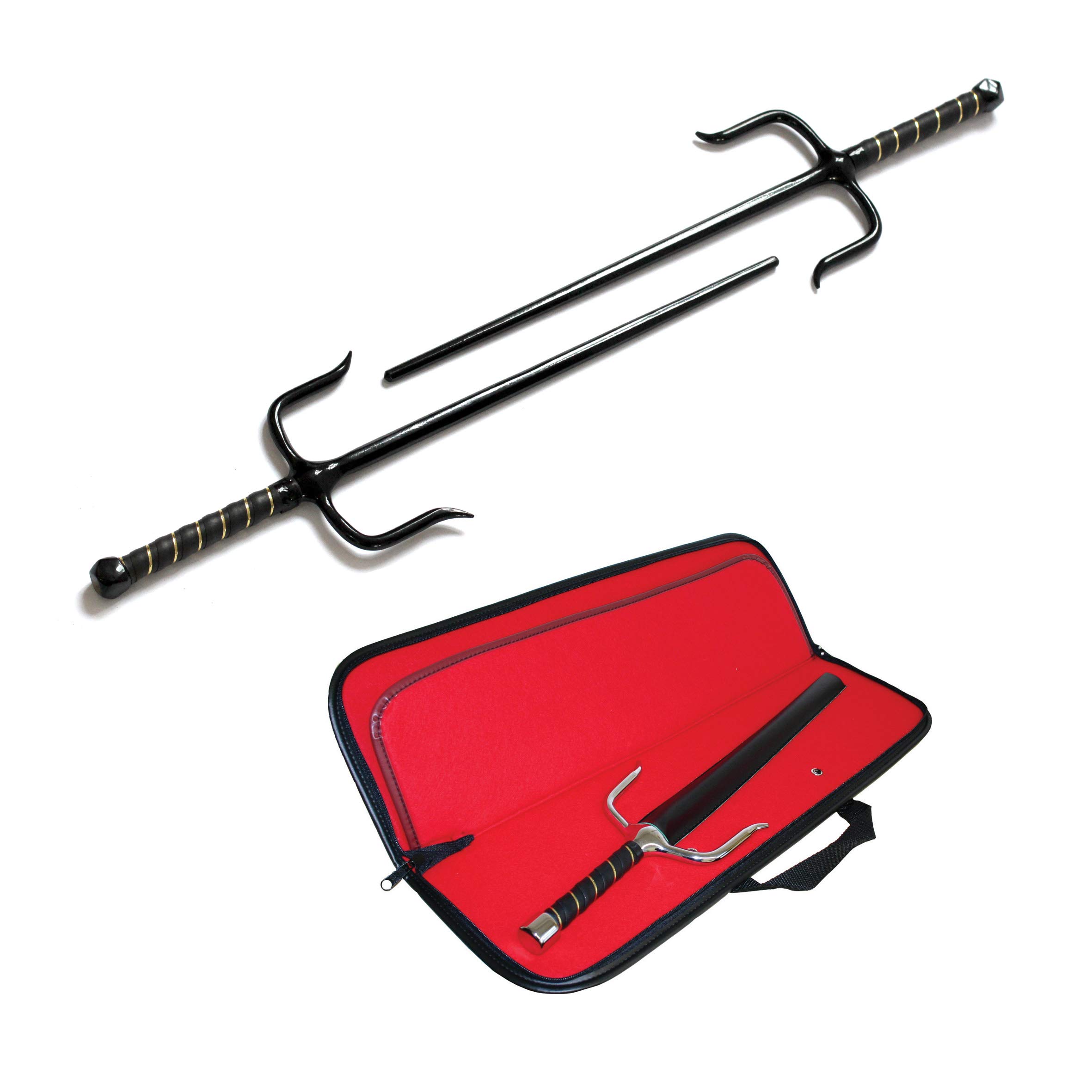 DEPICE Sai Gabeln Set schwarz octagon mit Tasche