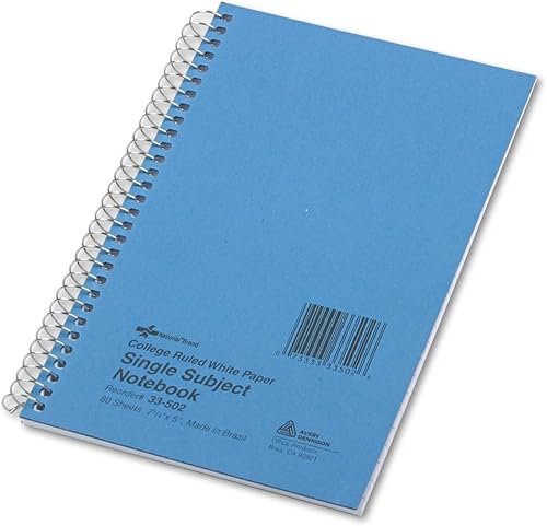 Miniatura 4 de National Kolor - Cuaderno con tapa de papel estraft, rayas universitarias, azul, 1 materia, 9.5 x 6 pulgadas, 80 hojas (33560)