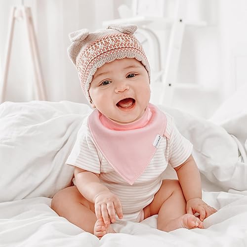 Miniatura 29 de Baberos tipo bandana para bebés para niños y niñas, súper suaves, unisex, paquete de 12 baberos de algodón orgánico absorbentes para dentición y