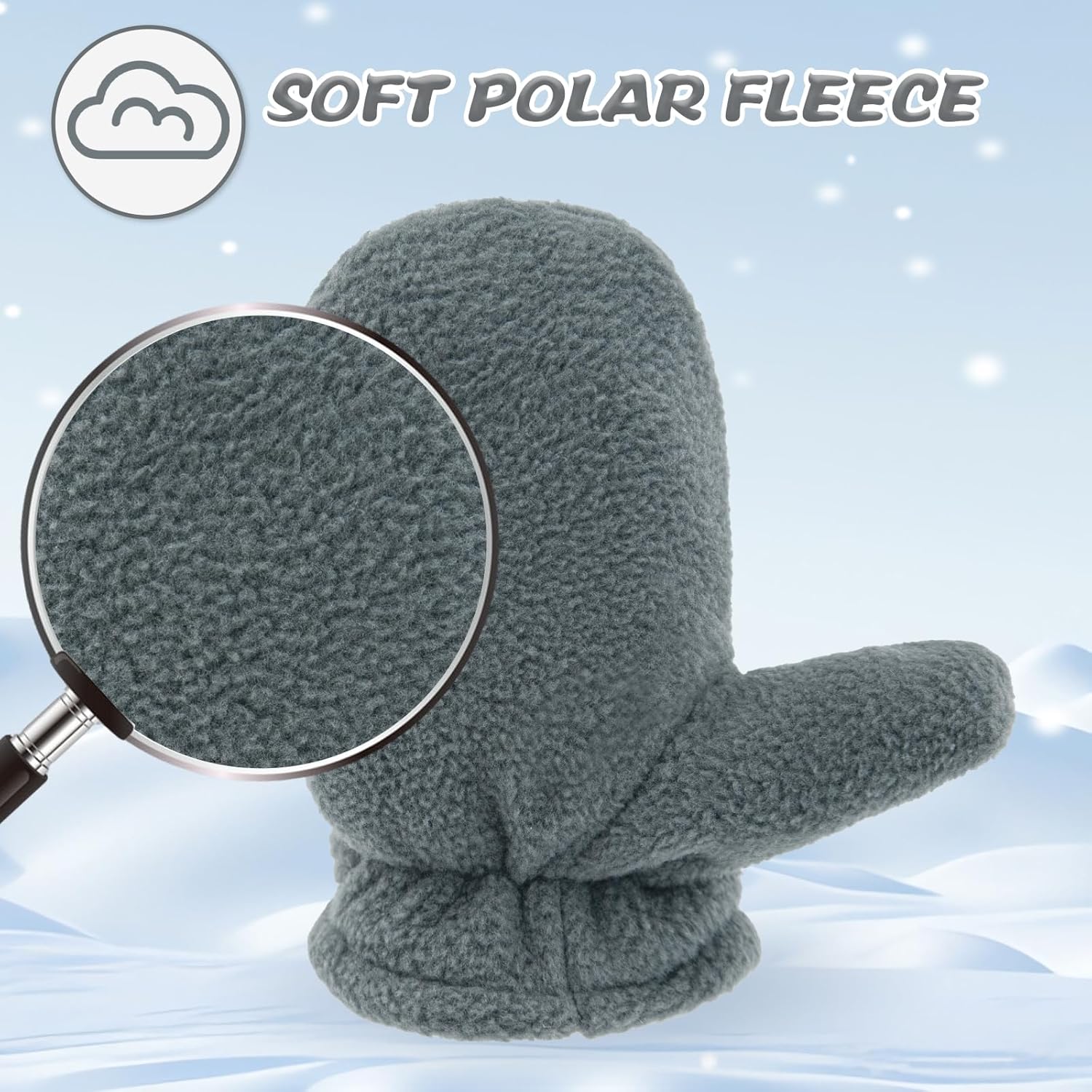 BAVST Baby Toddler Winter Mittens Girls Warm Fleece Lined Gloves Kids Sherpa Lined Mittens for Boys - Image 4