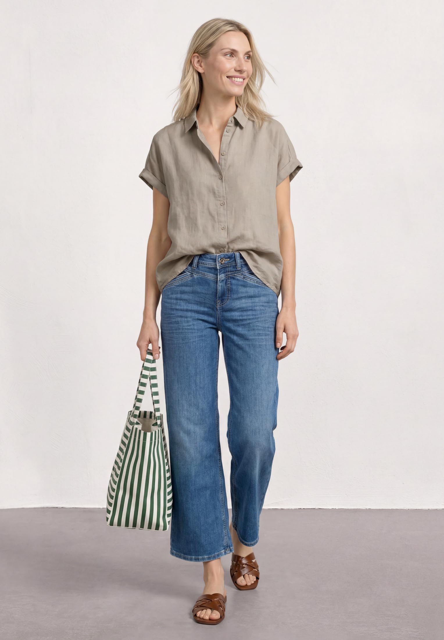 Street One Dropped Shoulder Bluse aus Leinen