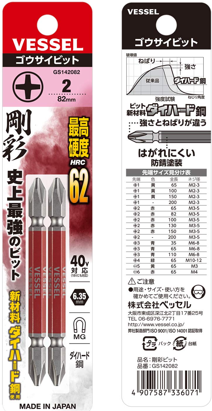 ぽこ⭐︎ Amazon | ベッセル(VESSEL) 40V対応 両頭プラス ダイヤモンド剛
